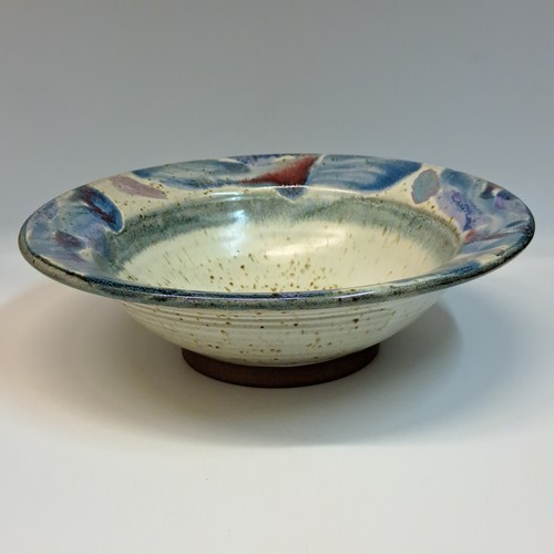 #240717 Bowl, Blue/Red Edge $32 at Hunter Wolff Gallery